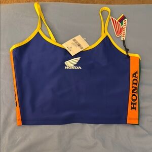 Honda Blue and Yellow Crop Top